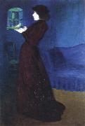 Jozsef Rippl-Ronai woman with a birdcage France oil painting artist